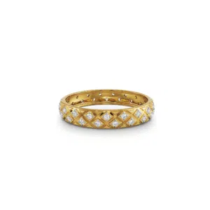 Lattice Diamond Eternity Band in 14KT Gold