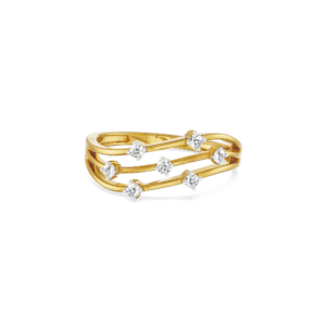 Trilune Triple-Layered 7 Diamond Ring in 14KT Lab-Grown Diamonds