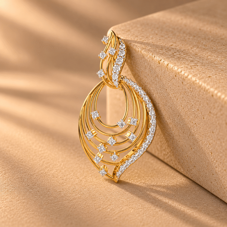 Celestia Cascade Pendant in 14K Gold by Osha Jewels