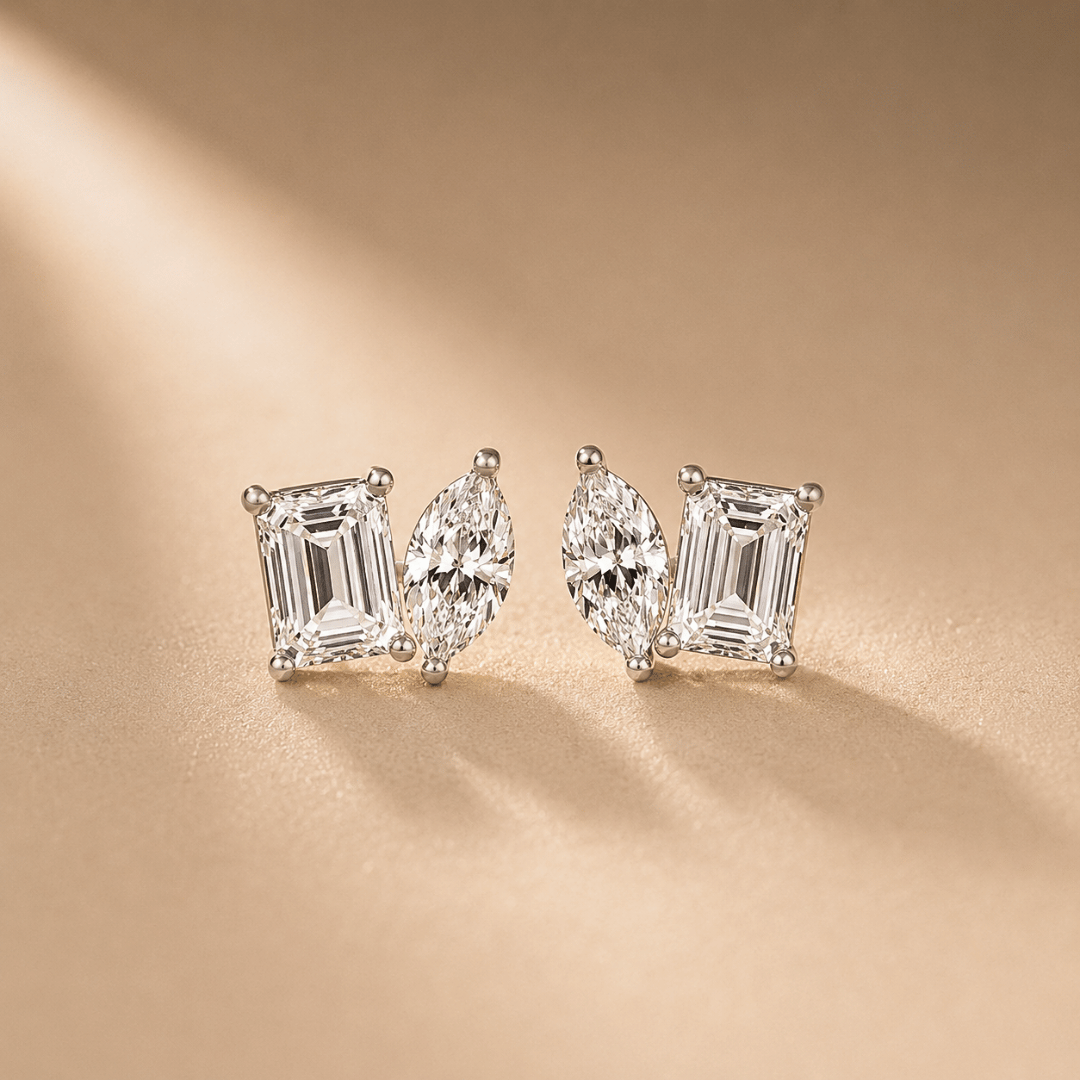 Dual Stone Diamond Studs