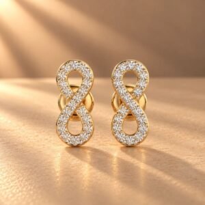 Eternal Loop Diamond Studs in 14K Gold by Osha Jewels