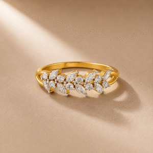 Floral Cluster Lab-Grown Diamond Ring in 14KT Yellow Gold by Osha Jewels