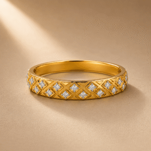 Lattice Diamond Eternity Band in 14KT Gold