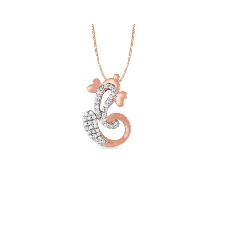 Abstract Ganesh Diamond Pendant