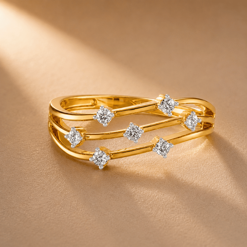Triple-Layered Diamond Ring
