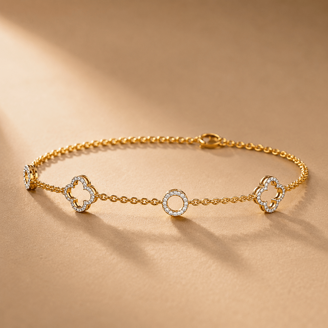 Clover Diamond Gold Bracelet
