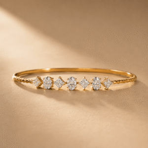 14K gold multi-shape lab-grown diamond bracelet
