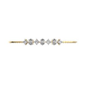 14K gold multi-shape lab-grown diamond bracelet