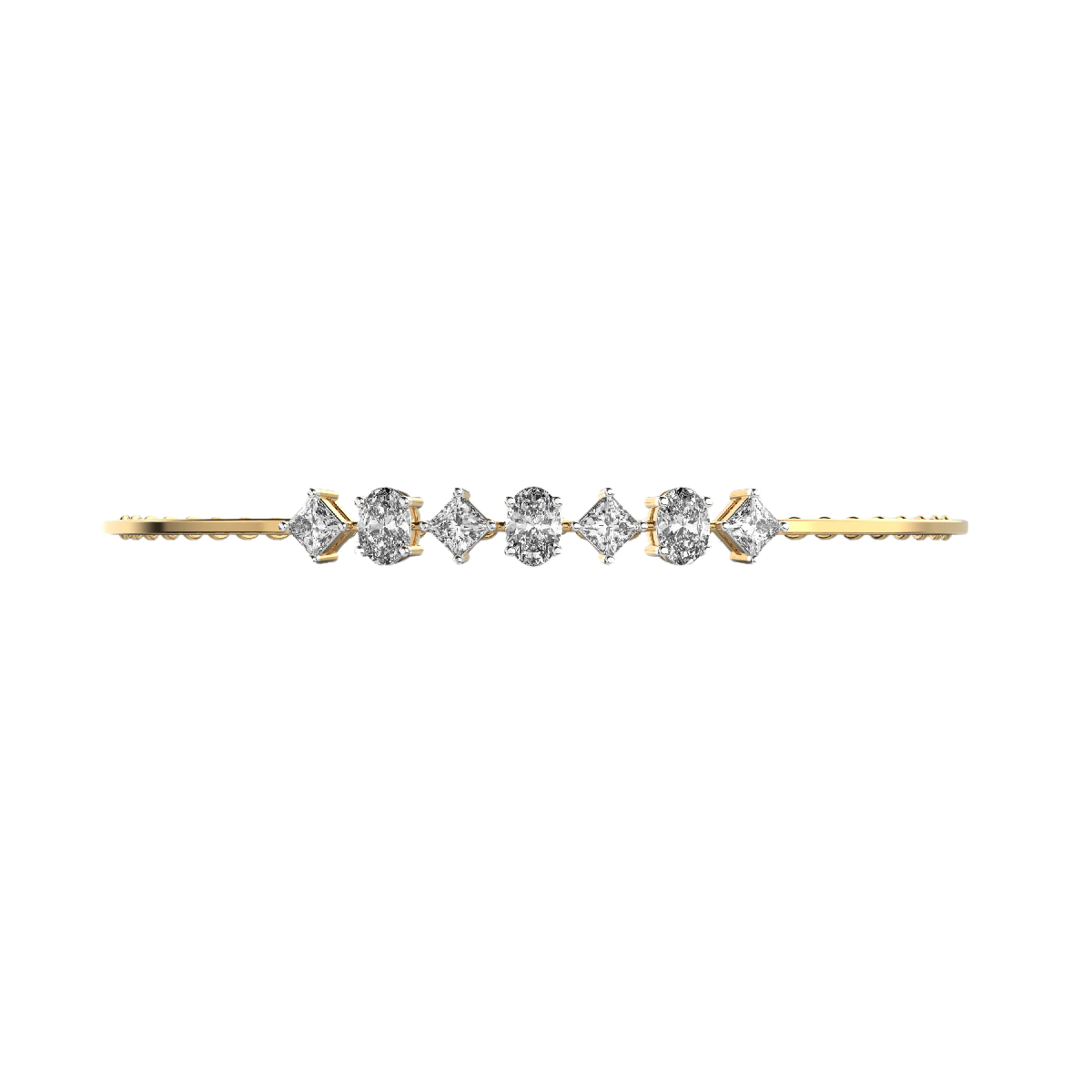14K gold multi-shape lab-grown diamond bracelet