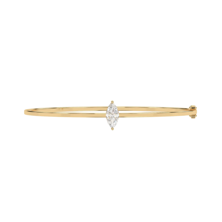 14K gold bracelet with marquise lab-grown diamond