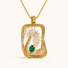 Emerald Bloom lab-grown diamond pendant with emerald gemstone crafted in BIS Hallmarked Gold by OSHA Jewels.